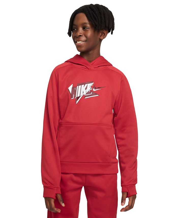 цена Флисовая толстовка с логотипом Big Kids Therma-FIT Nike, красный