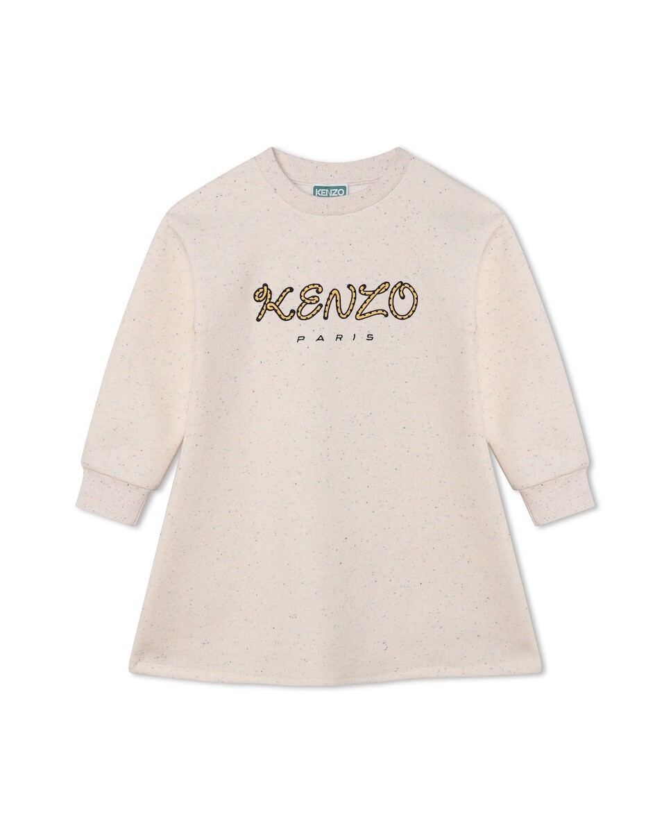 

Плюшевое платье для девочки с логотипом спереди Kenzo, бежевый