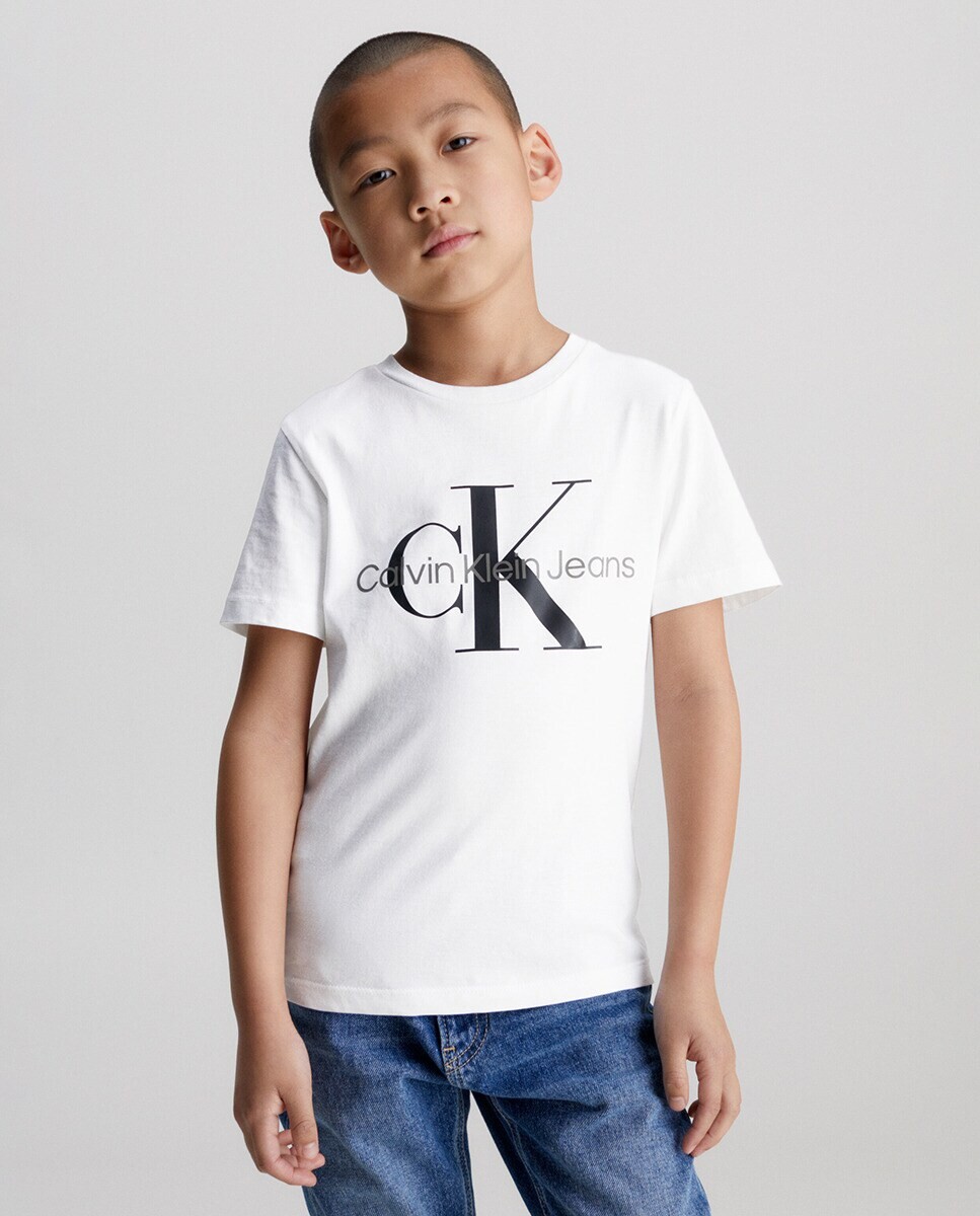 

Белая футболка для мальчика с короткими рукавами Calvin Klein, белый