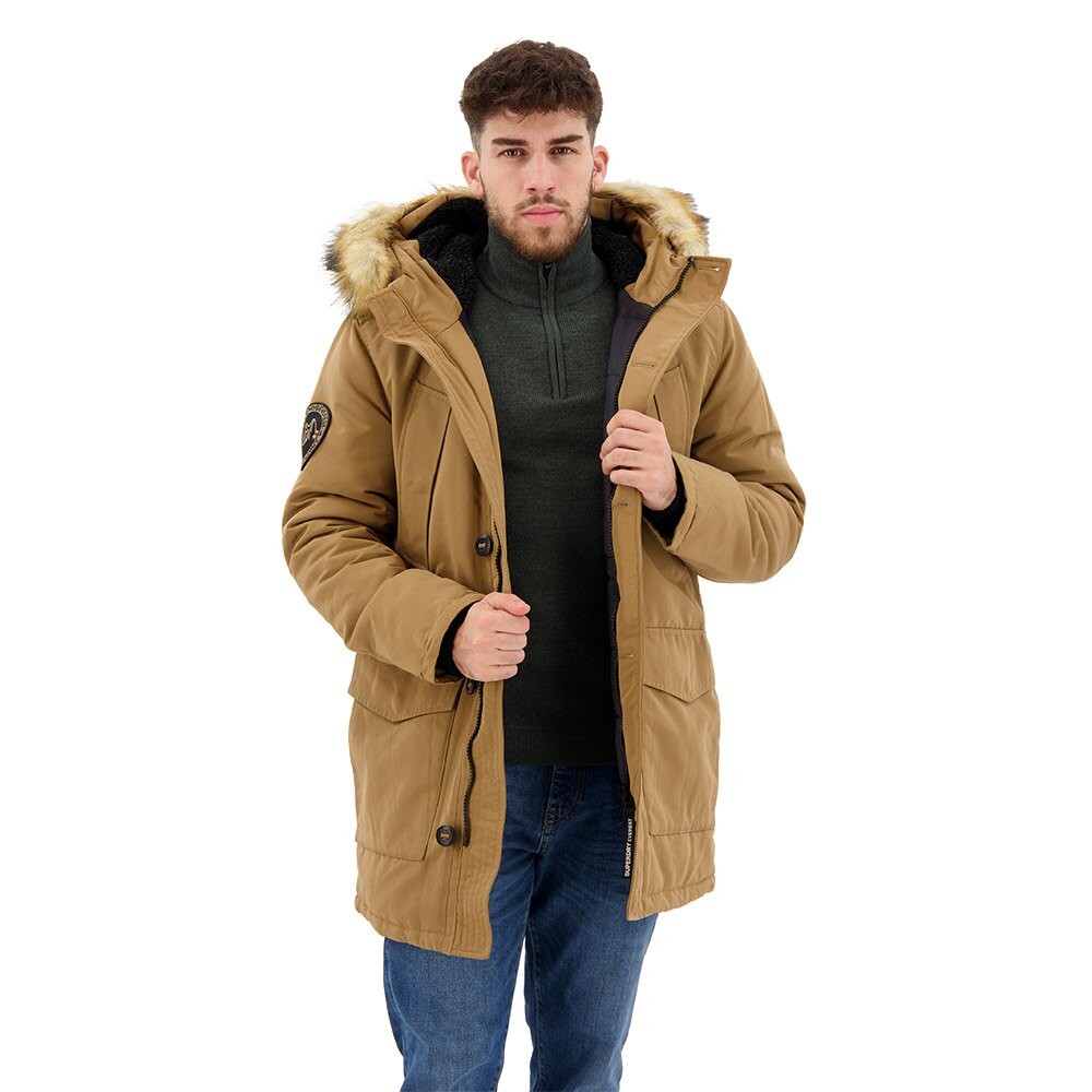 

Парка Superdry Everest Faux Fur, коричневый
