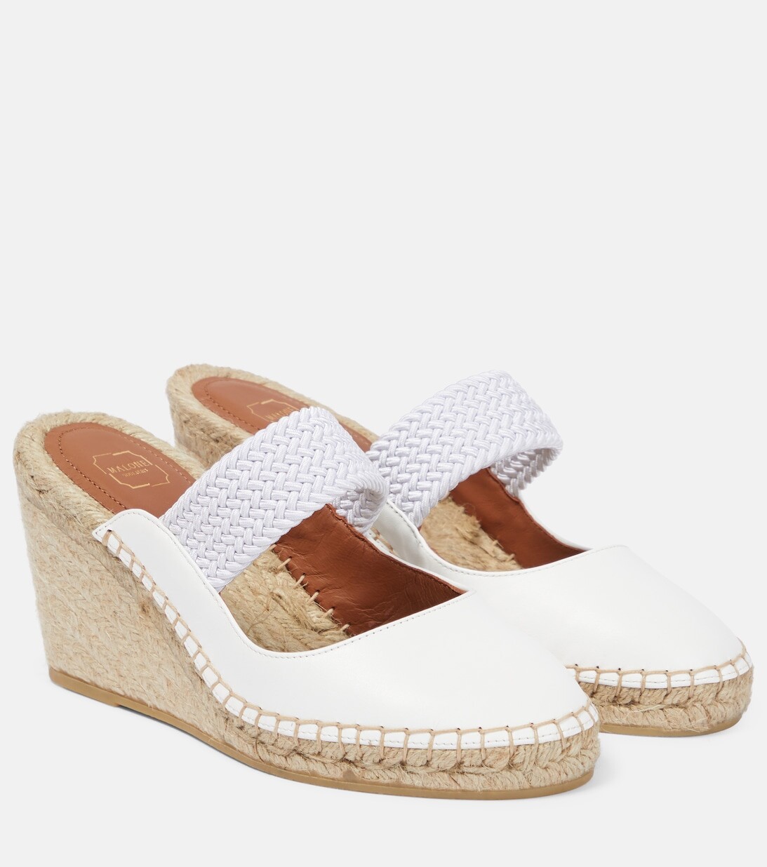 

Кожаные эспадрильи на танкетке Siena 70 Malone Souliers, белый