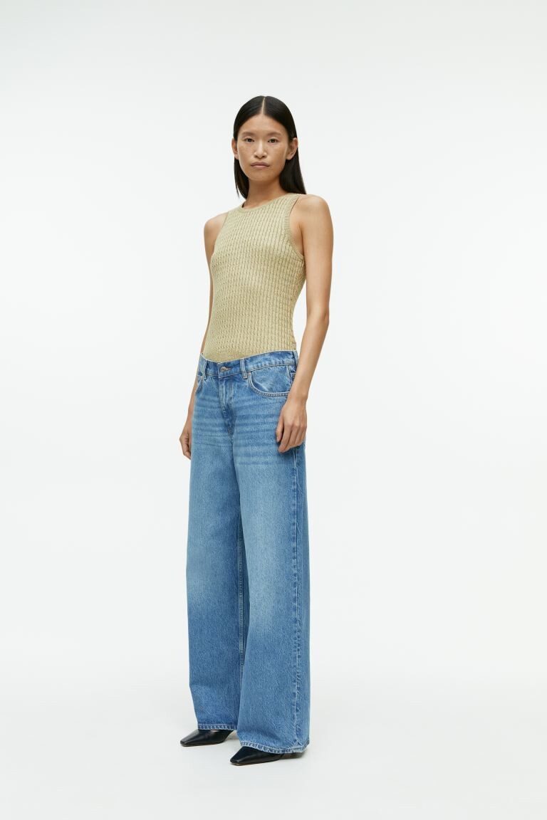 

Майка косой вязки H&M, бежевый