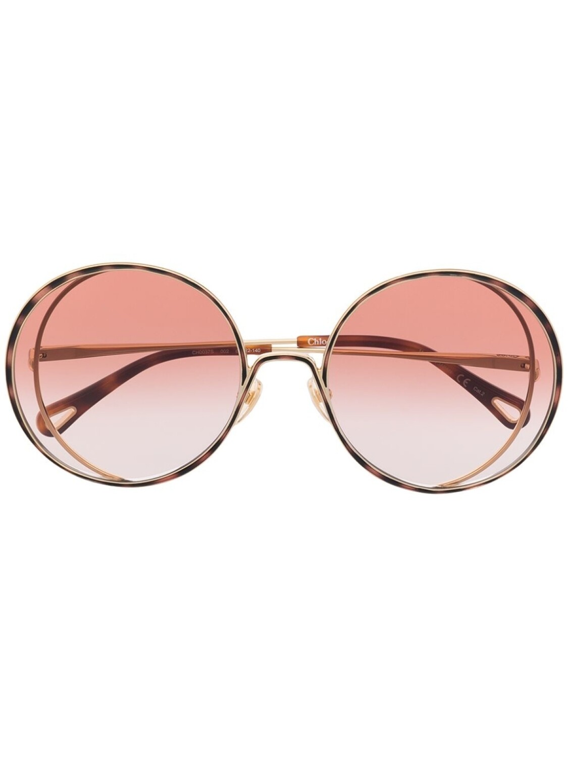 

Chloé Eyewear солнцезащитные очки в круглой массивной оправе, золотистый