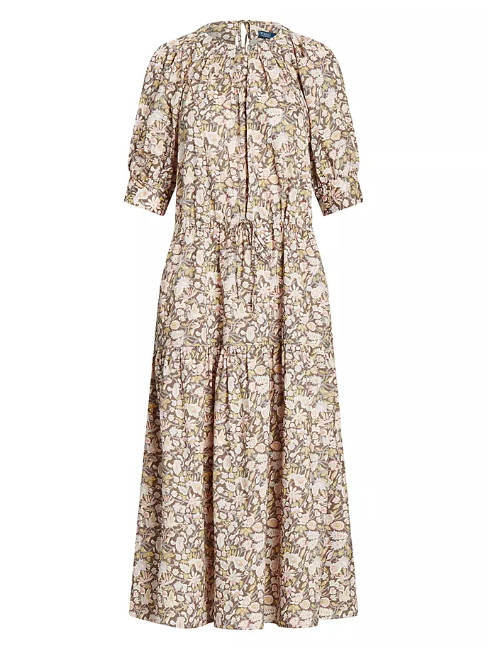 

Платье миди из поплина с цветочным принтом Hazlee на кулиске Polo Ralph Lauren, цвет vintage wildflower