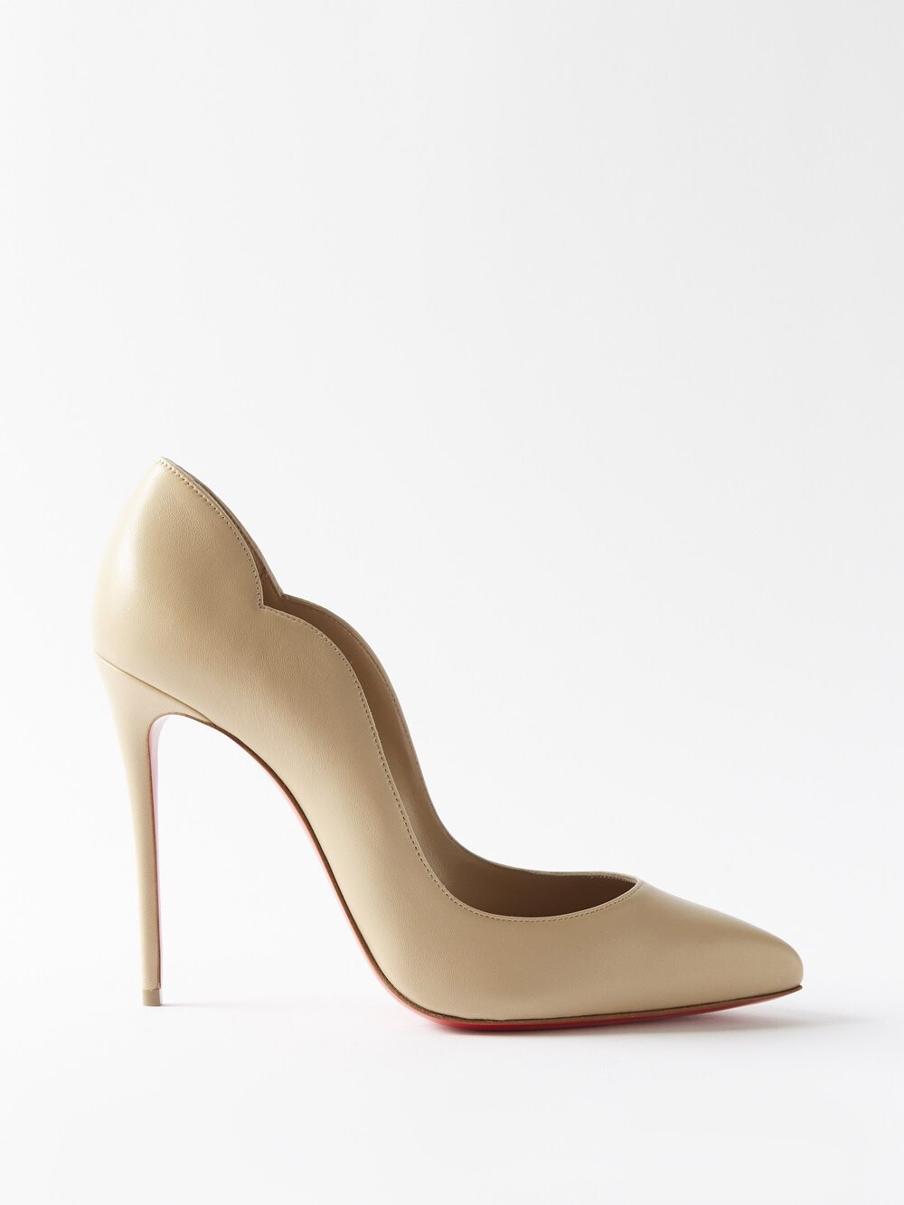 

Кожаные туфли hot chick 100 с фестонами Christian Louboutin, бежевый