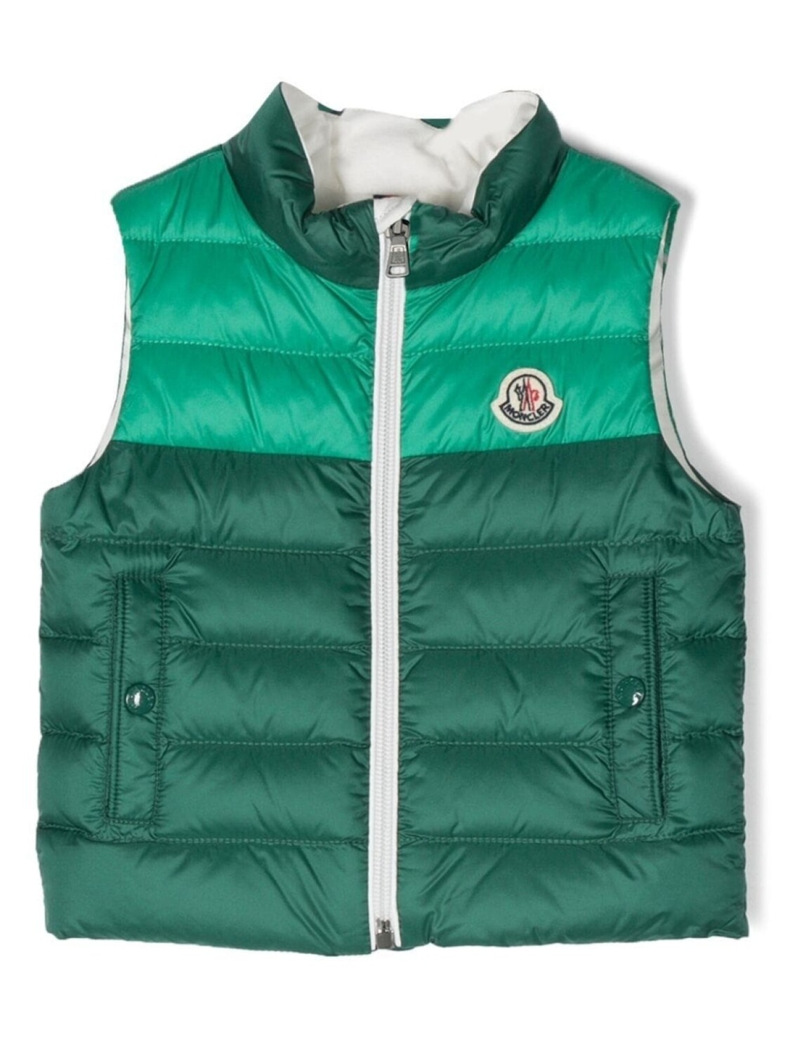 

Moncler Enfant жилет с нашивкой-логотипом, зеленый