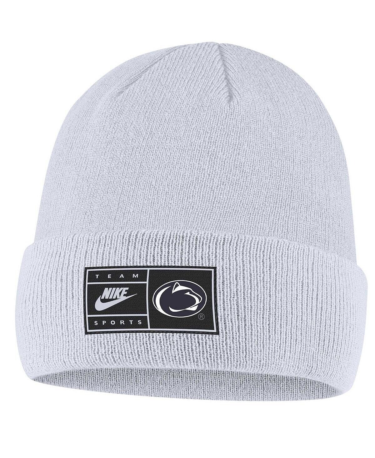 

Мужская белая вязаная шапка Penn State Nittany Lions с манжетами Nike