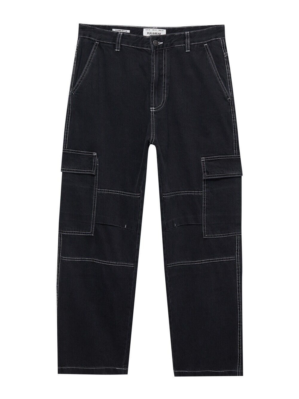 

Джинсы-карго свободного кроя Pull&Bear, черный