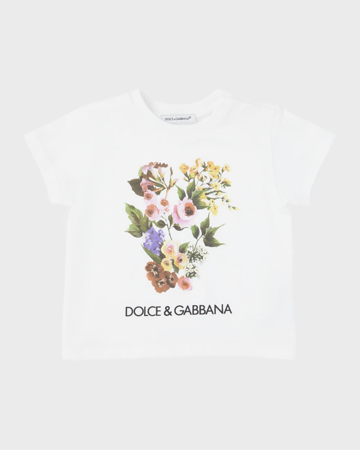 

Хлопковая футболка с короткими рукавами для девочек Flower Power, размер 3–30 м Dolce&Gabbana, цвет Bianco Ottico Wht