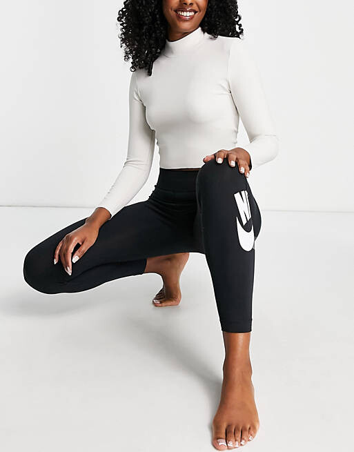 Белоснежный укороченный топ с длинными рукавами Nike Yoga Luxe Dri-FIT