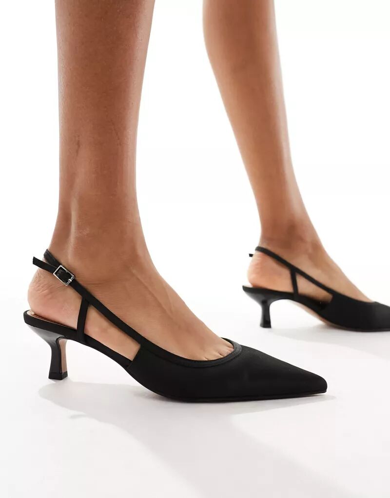 Черные туфли на шпильке с ремешком на спине ASOS Strut цена и фото