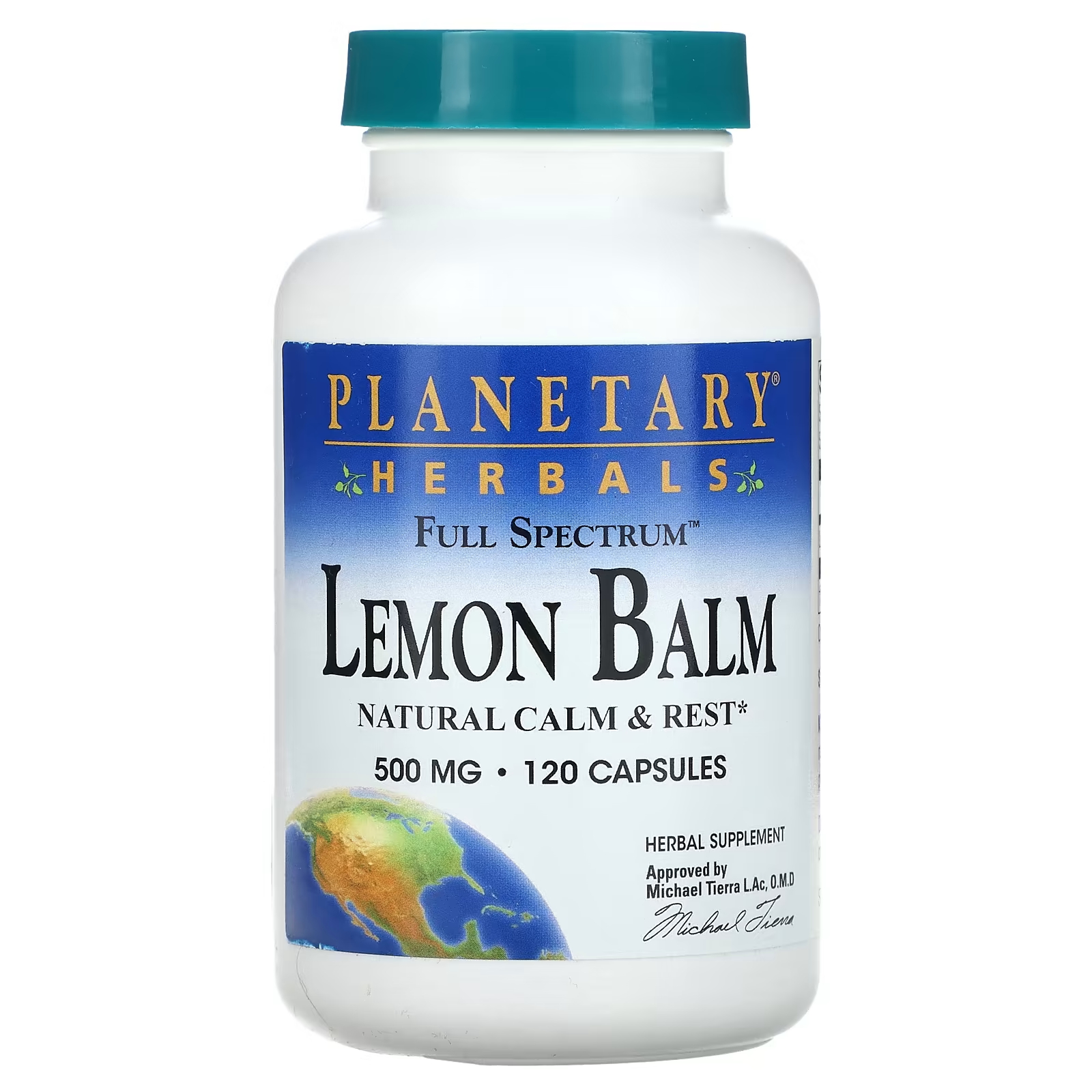 Пищевая добавка Planetary Herbals Full Spectrum Lemon Balm 500 мг planetary herbals stress free ботаническое средство для снятия стресса 810 мг 90 таблеток