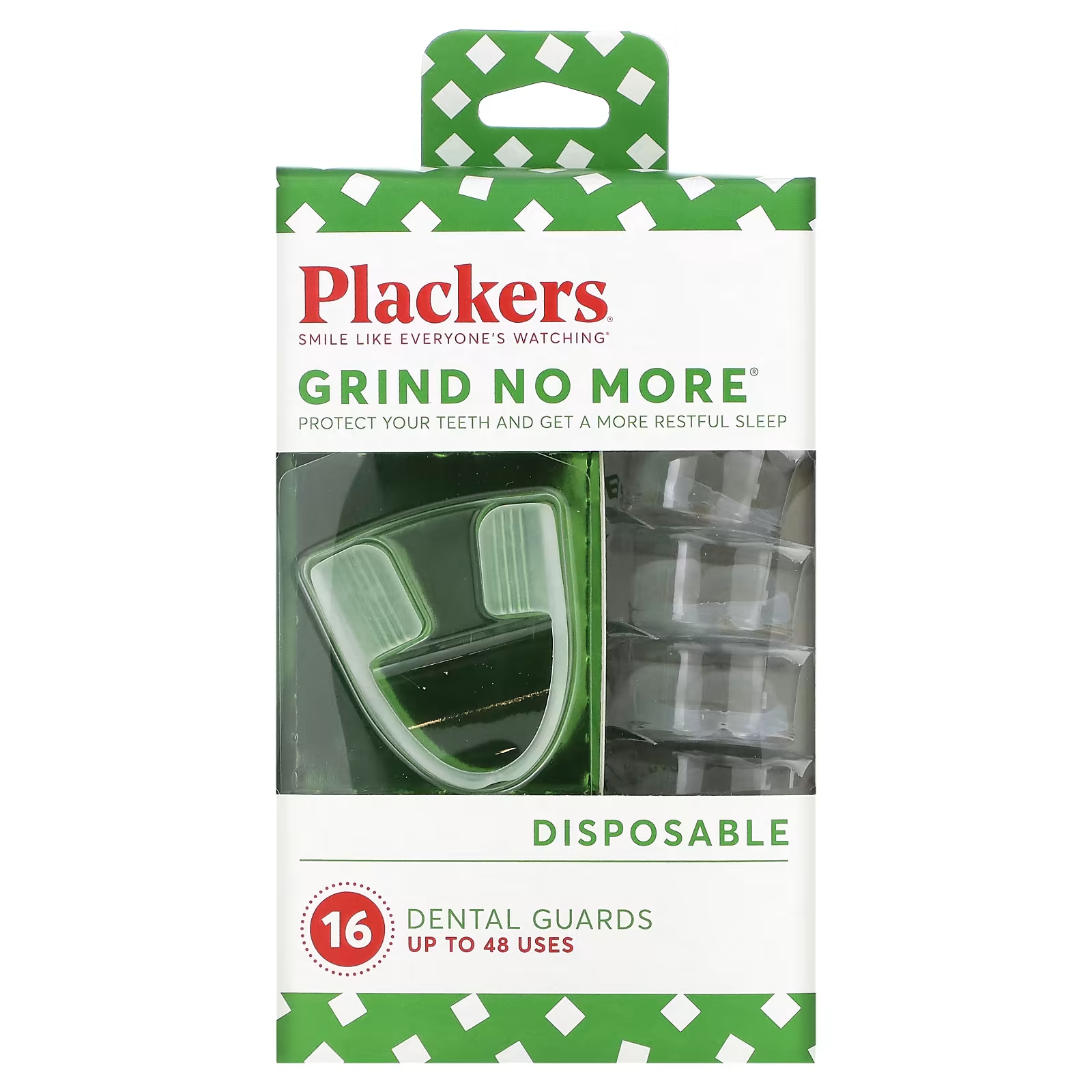 Зубные каппы Plackers Grind No More одноразовые, 16 штук