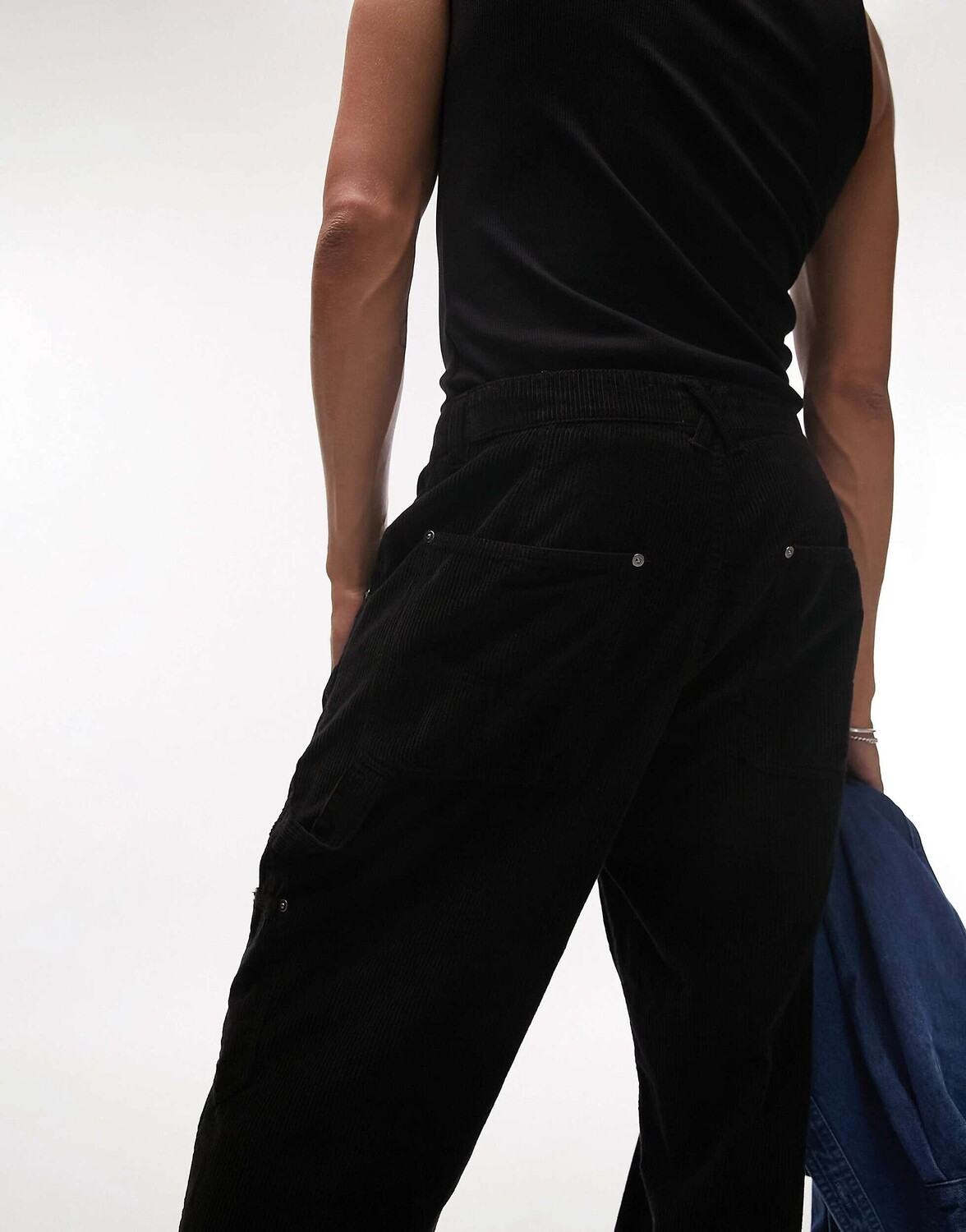 

Черные вельветовые брюки Topman Carpenter, Черный