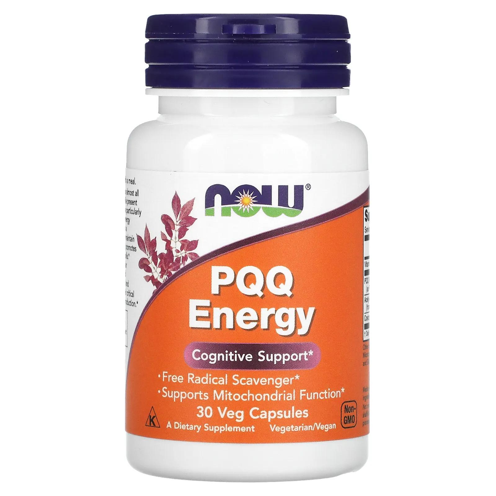 цена Now Foods PQQ Energy 30 вегетарианских капсул