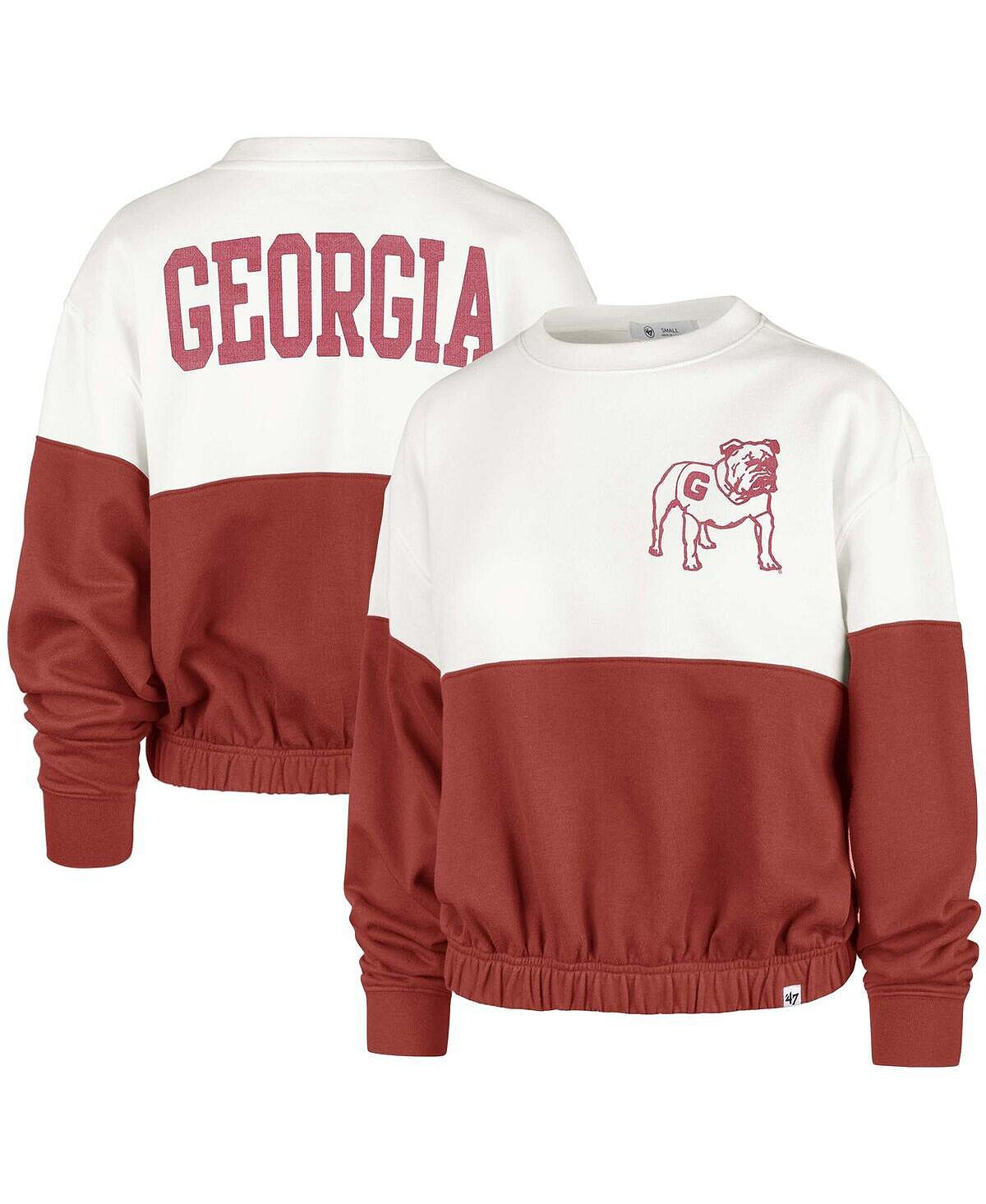 

Женский пуловер White Georgia Bulldogs Take Two Bonita, свитшот '47 Brand, белый