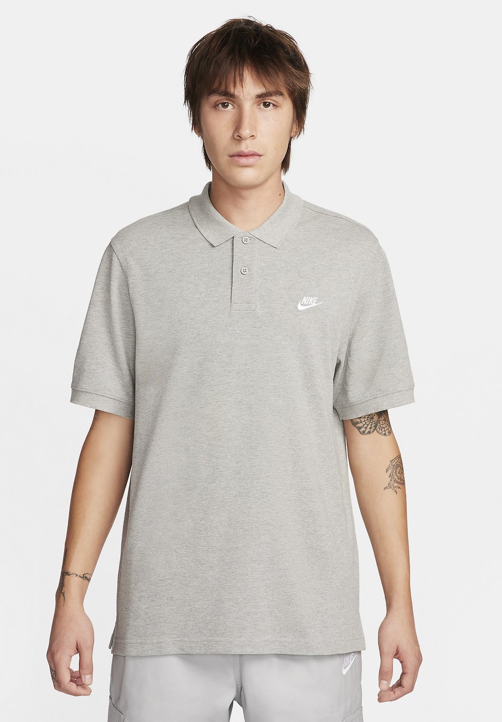 Рубашка-поло Club Nike, цвет dk grey heather/(white)