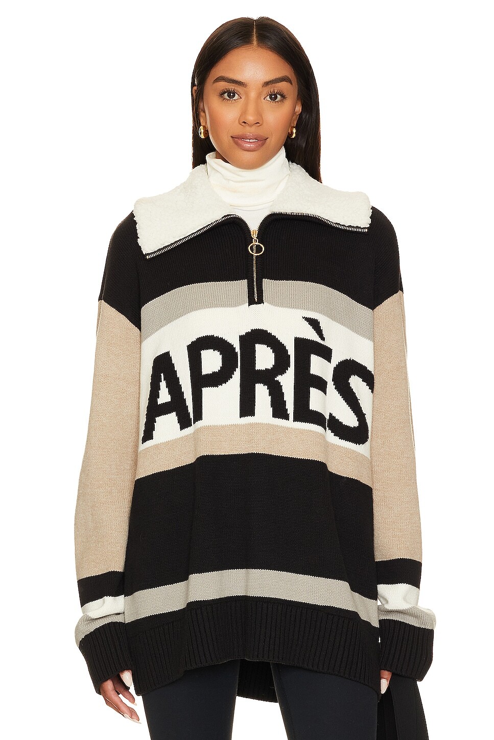 

Пуловер Show Me Your Mumu Weston Half Zip, цвет Apres Stripe Knit