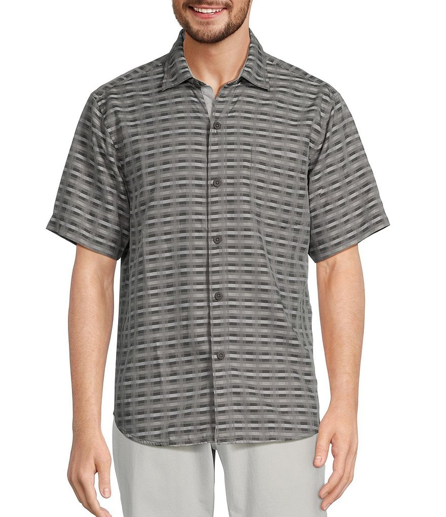 Tommy Bahama Coconut Point Pixel In Paradise Тканая рубашка с короткими рукавами, серый
