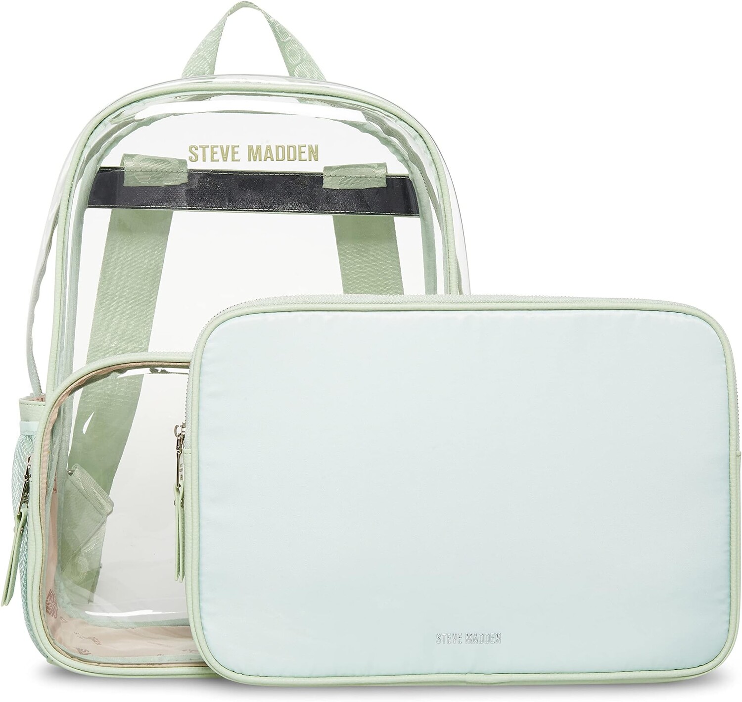 

Рюкзак Clear Backpack w/ Tech Pouch Steve Madden, цвет Beige Clear