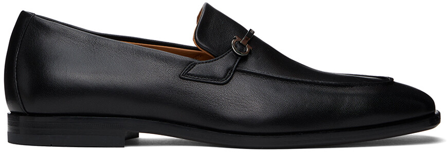 

Черные лоферы из фурнитуры Ferragamo, цвет Nero/New biscotto