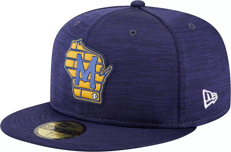 

Мужская темно-синяя шляпа New Era Milwaukee Brewers Clubhouse 59Fifty Alternate