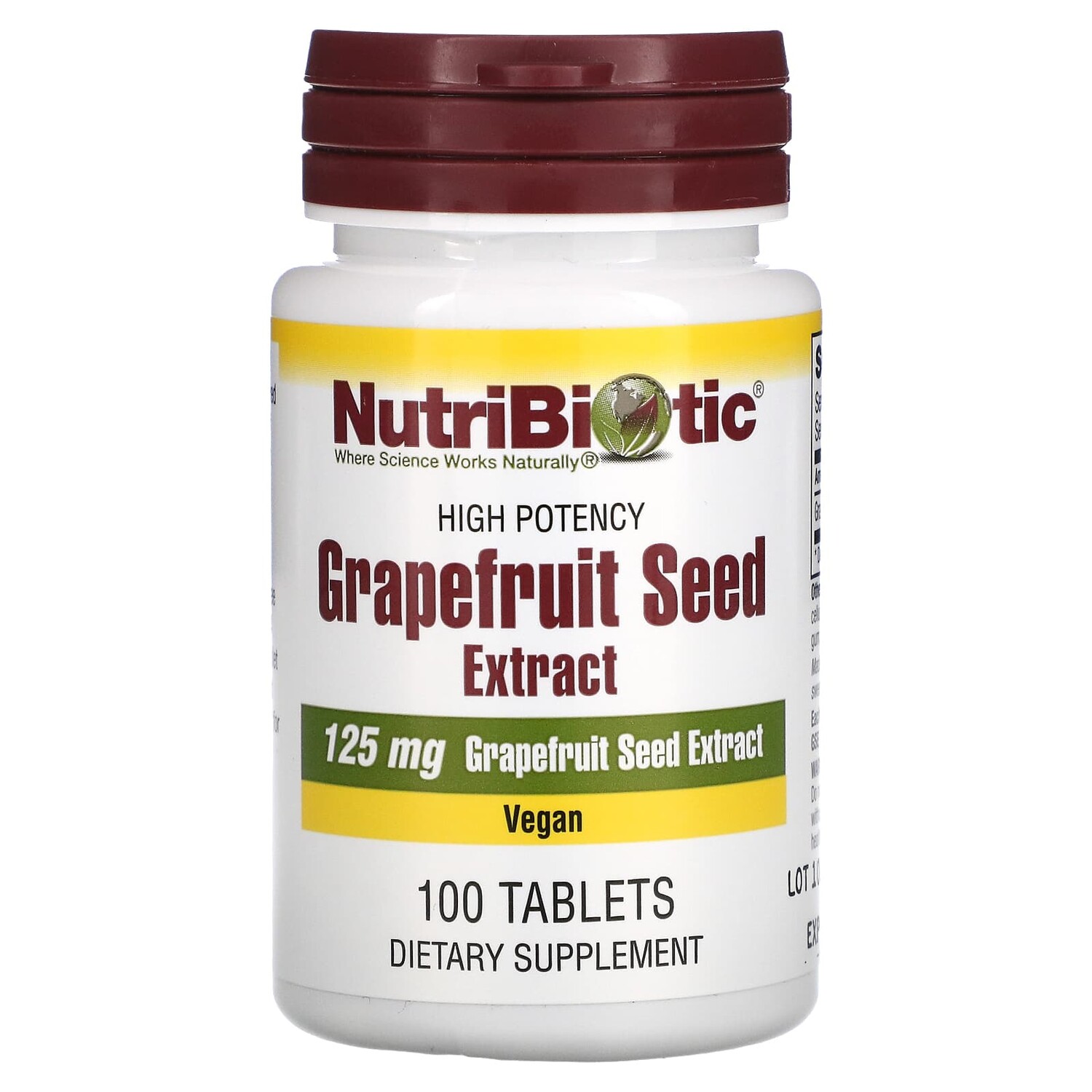 

Экстракт семян грейпфрута, 125 мг, 100 таблеток, NutriBiotic