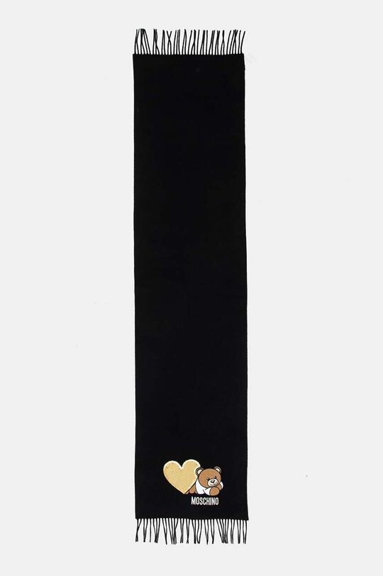 

Шерстяной шарф Moschino, черный