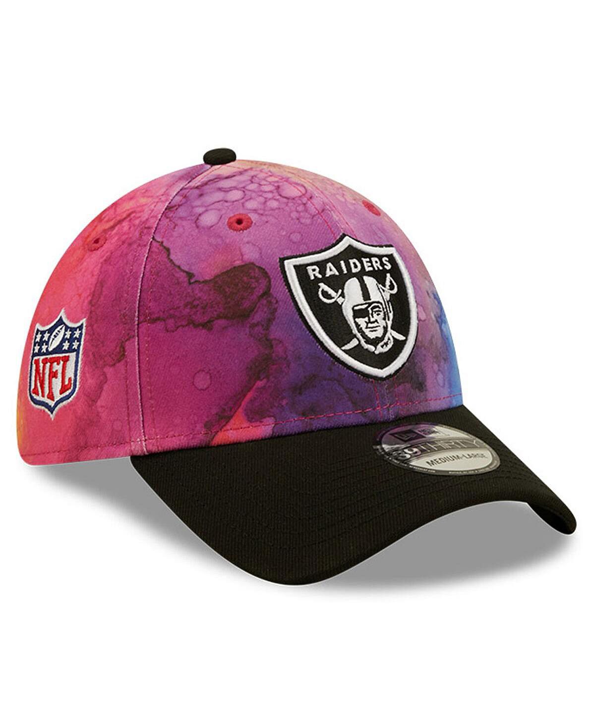 Мужская розовая и черная гибкая кепка Las Vegas Raiders 2022 NFL Crucial Catch 39THIRTY New Era