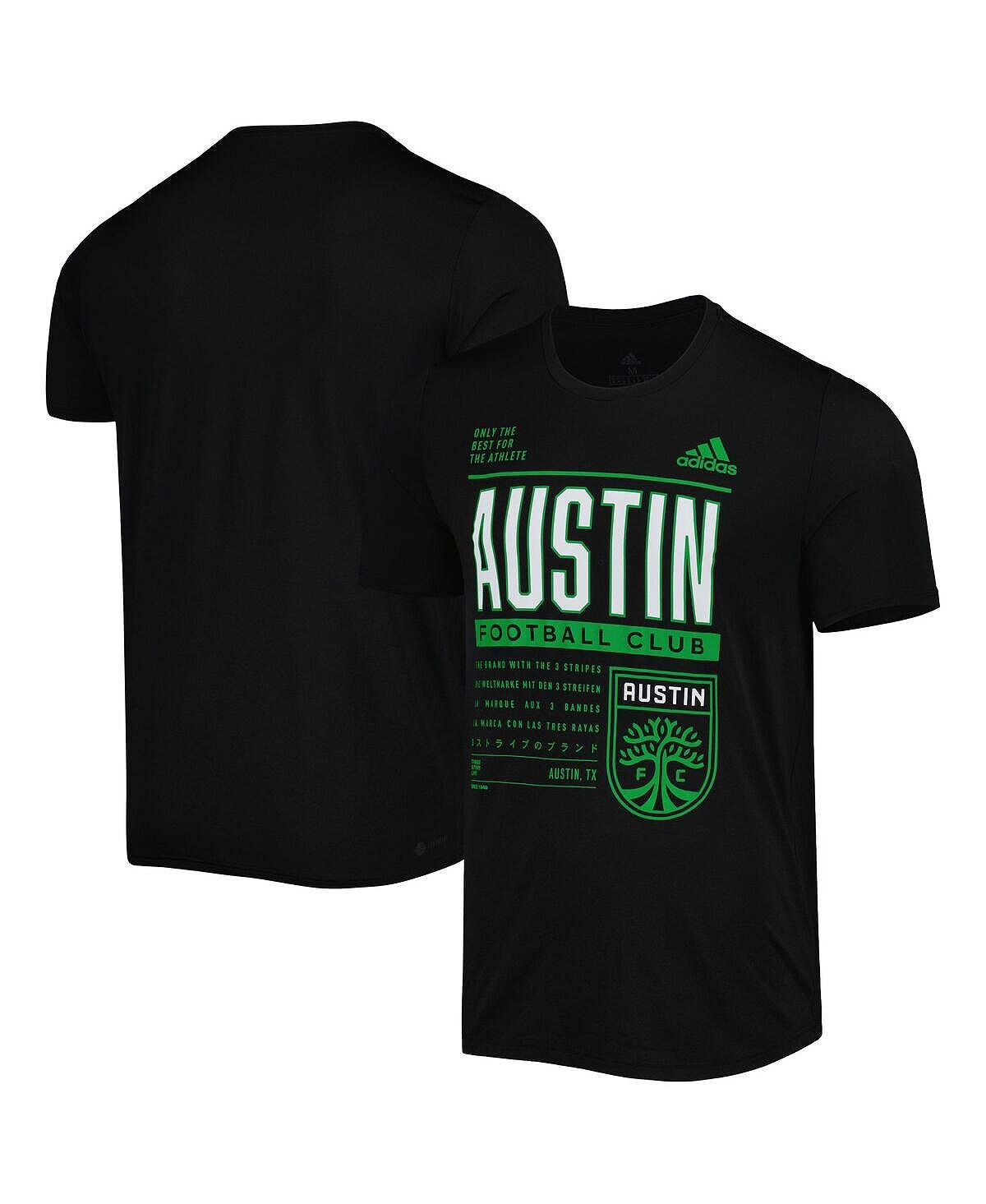 

Мужская черная футболка Austin FC Club DNA Performance adidas, Черный