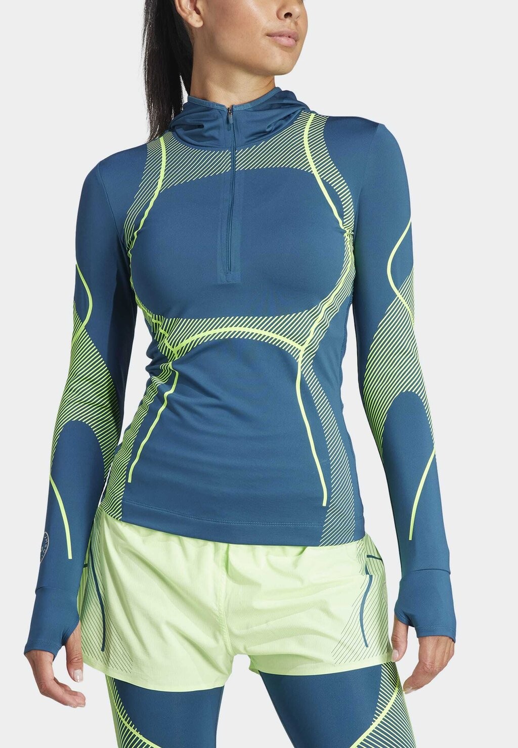 

Футболка с длинными рукавами Truepace Running adidas by Stella McCartney, цвет tech mineral