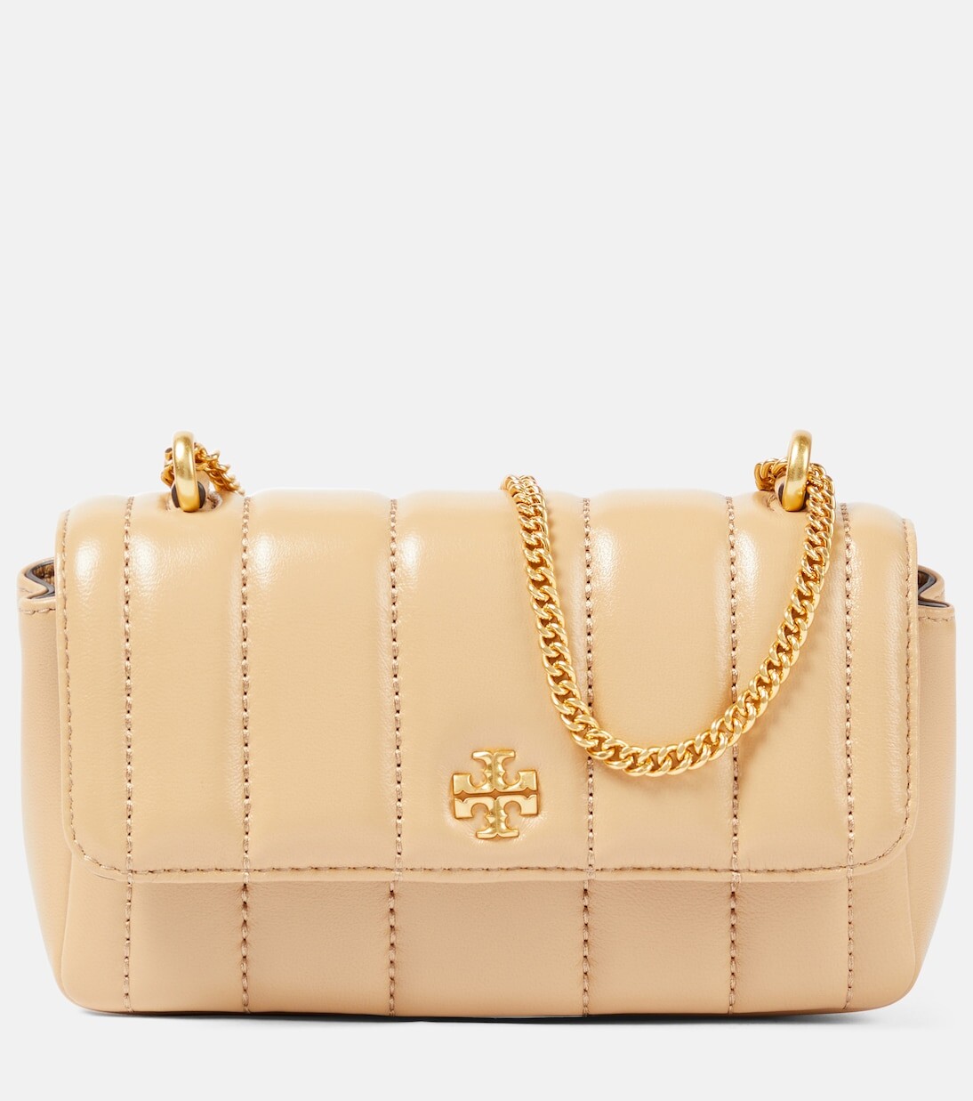 

Kira Маленькая кожаная сумка через плечо Tory Burch, бежевый
