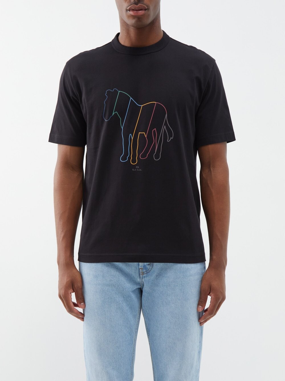 

Футболка из джерси с зебровым принтом PS Paul Smith, черный