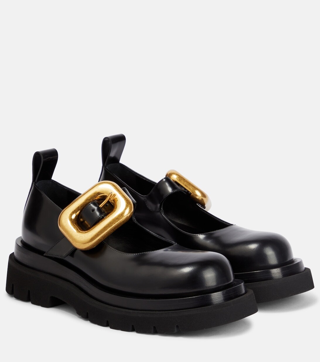 

Кожаные балетки Мэри Джейн Bottega Veneta, черный