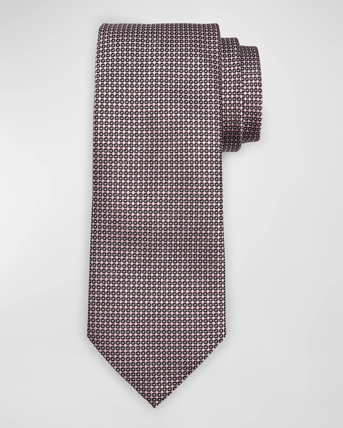 

Мужской шелковый галстук микрокруглого сечения Zegna, цвет Md Pnk Micro Fan