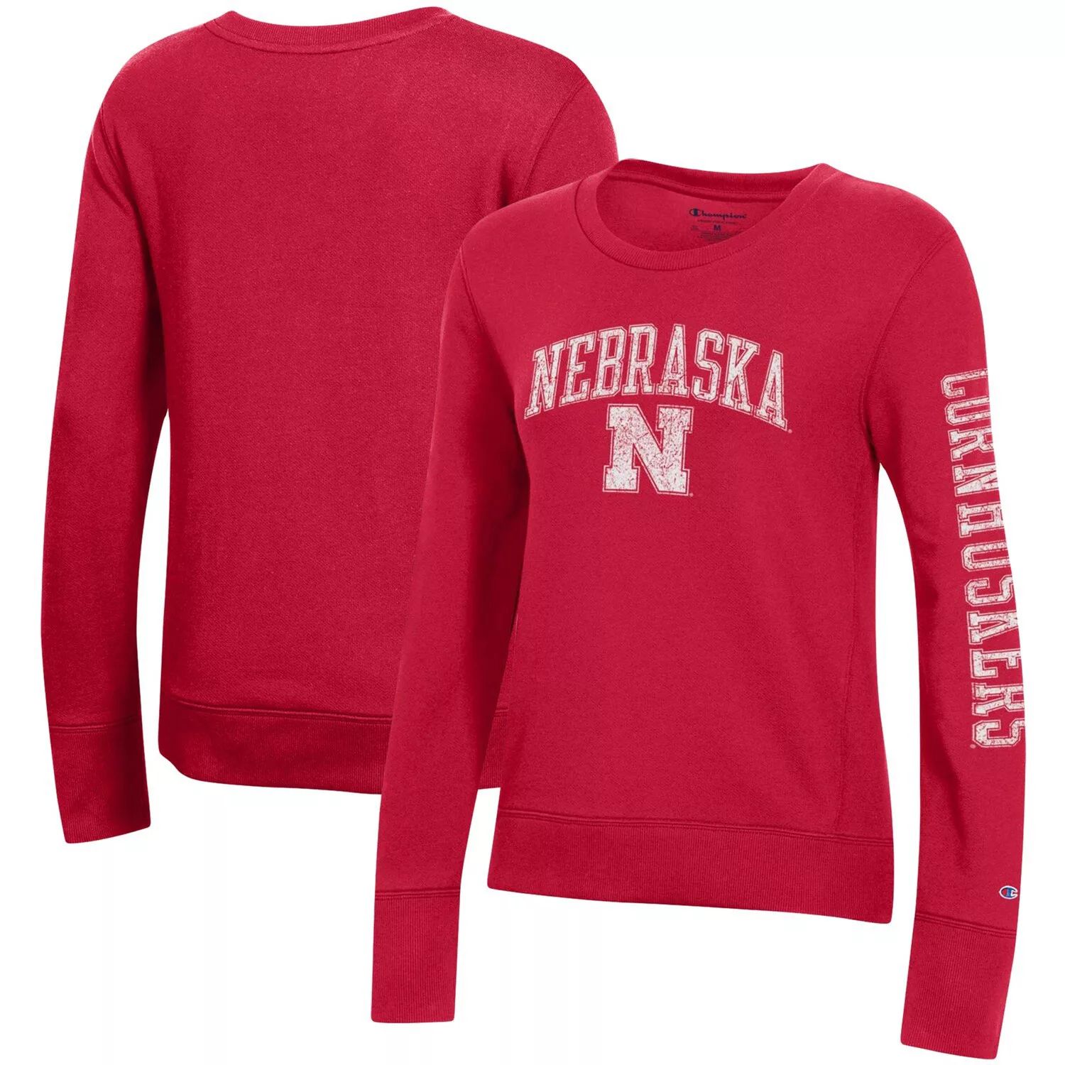 

Женская флисовая толстовка с круглым вырезом Champion Red Nebraska Huskers University 2.0 Champion