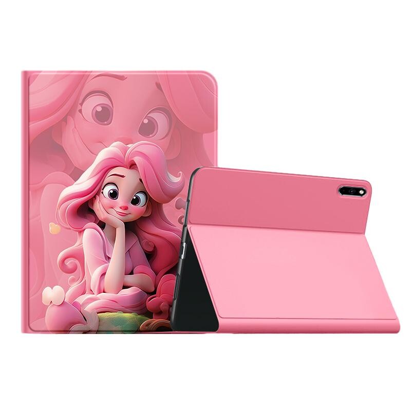 

Super Mouse Плоский защитный чехол, Cherry blossom pink colorful curly hair princess