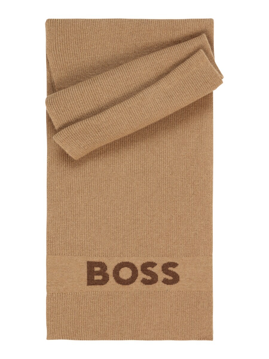 

Шарф BOSS Scarf Elio, кэмел