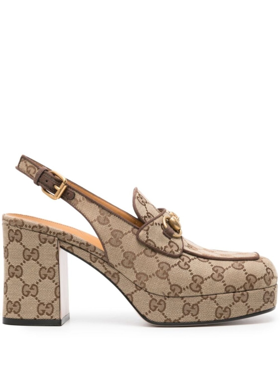 

Gucci туфли на платформе с пряжкой Horsebit, нейтральный цвет