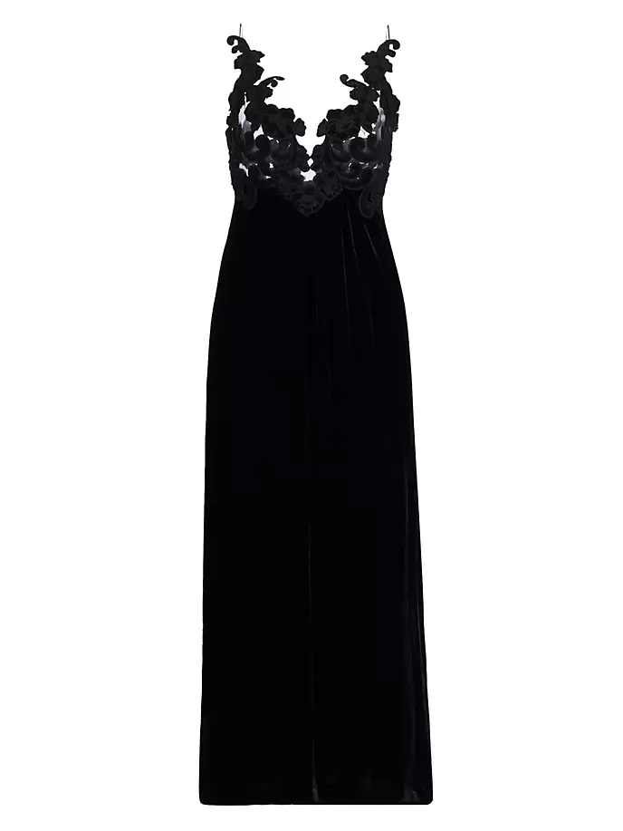 Бархатное платье-комбинация с сенсорной вышивкой Zimmermann, черный платье eleni viare бархатное с вышивкой 50 размер новое