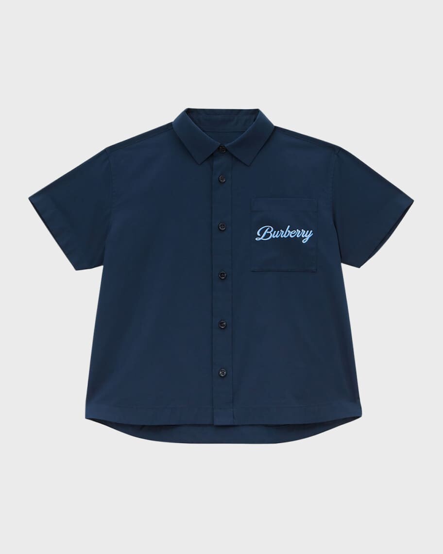

Рубашка для мальчика Devon Script с логотипом, размеры 3–12 Burberry
