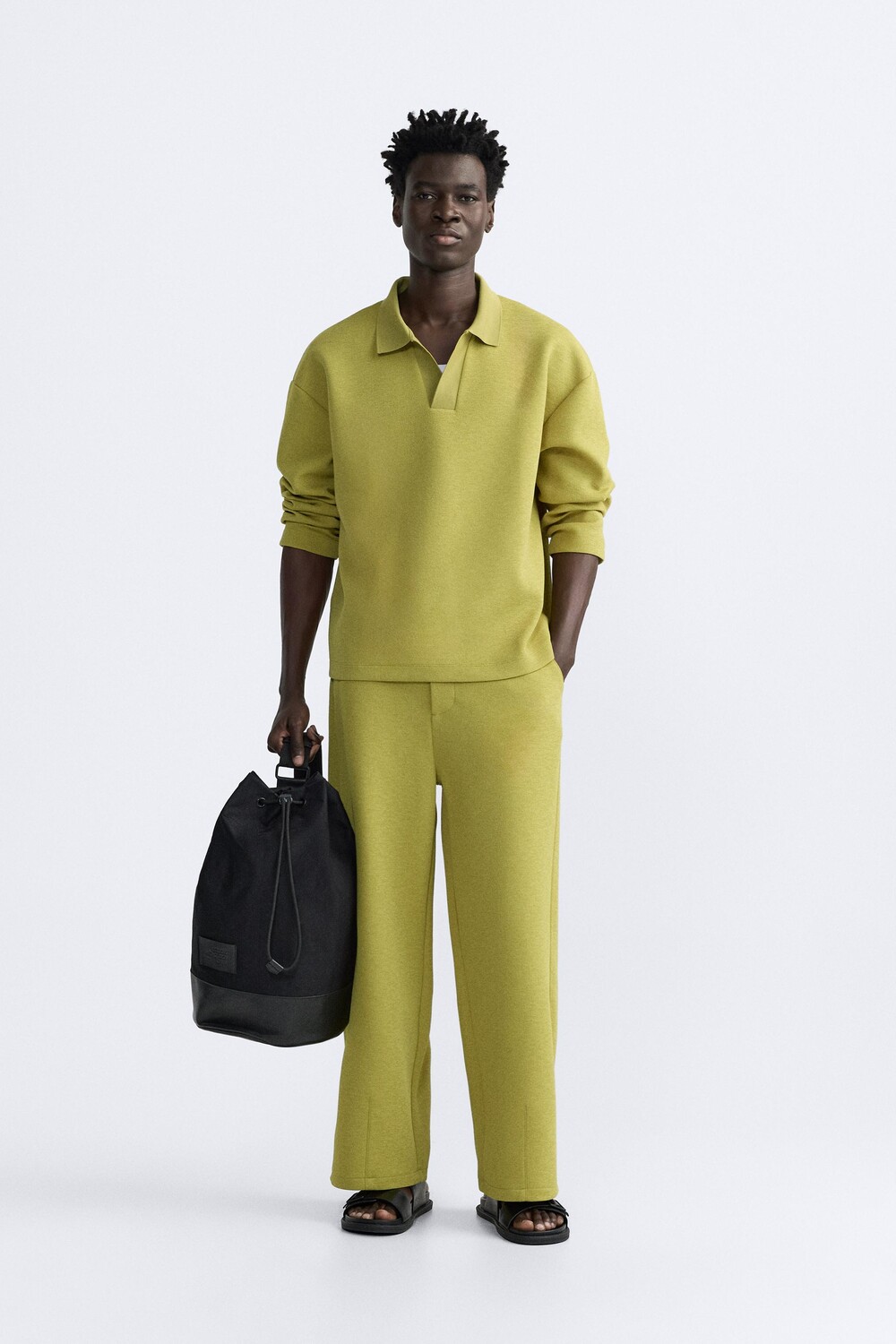 

Брюки с тектурой ZARA, лайм