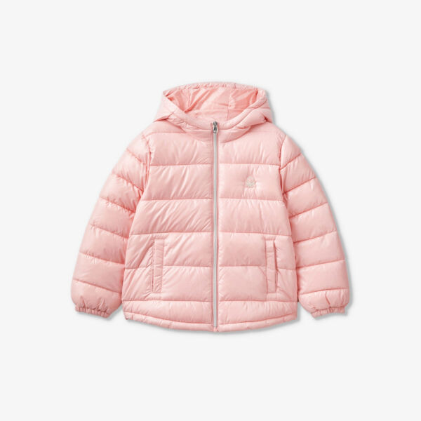 

Утепленная куртка с вышитым логотипом для детей 6–14 лет Benetton, розовый