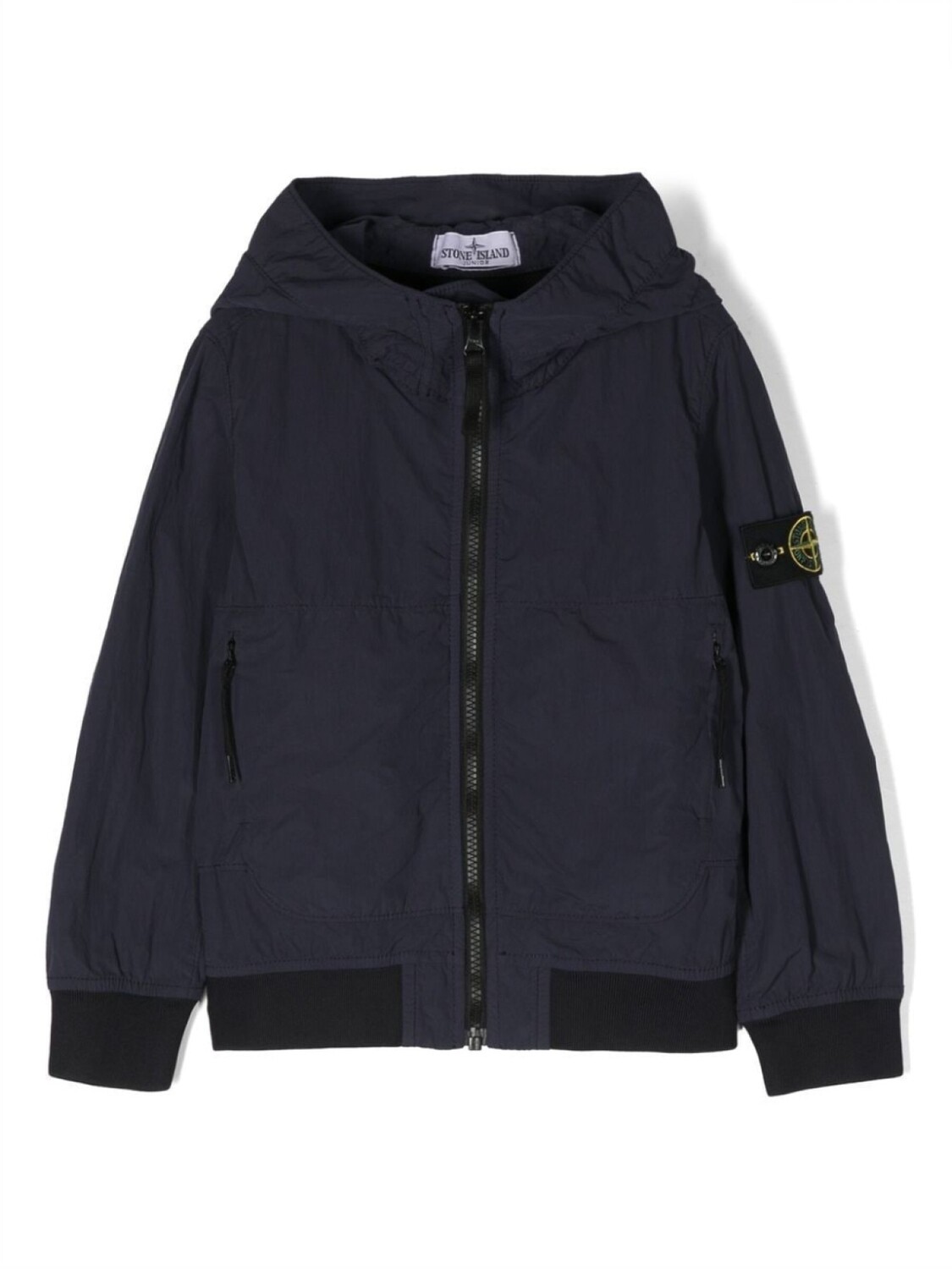 

Stone Island Junior куртка с капюшоном и жатым эффектом, синий