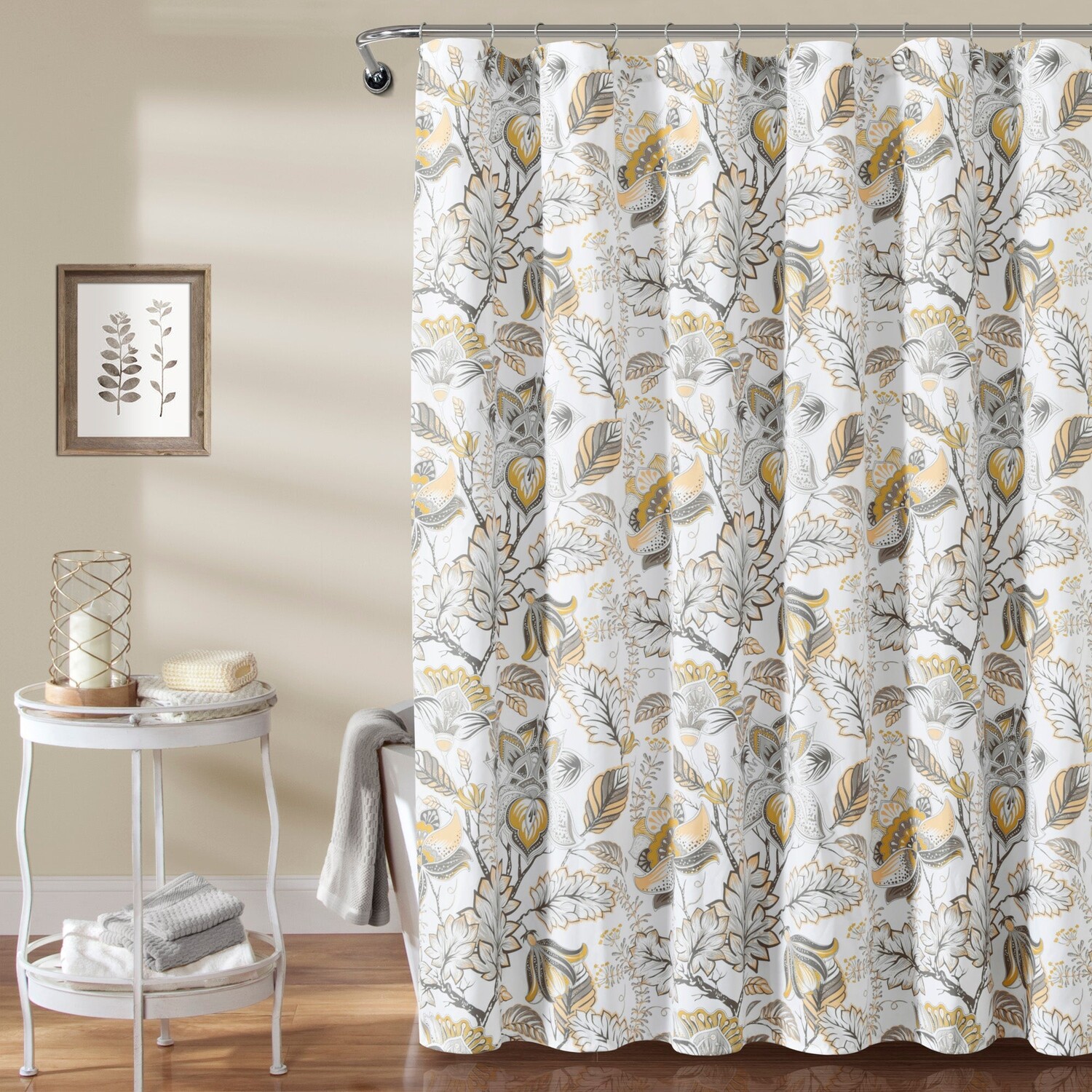 

Синтия Джейкобин Занавеска для душа Lush Decor, цвет Yellow_Gray