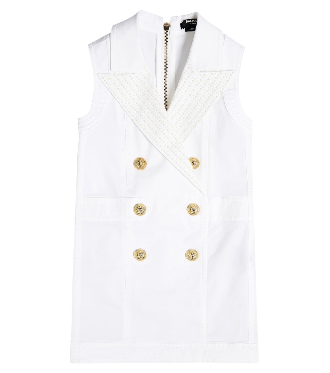 

Хлопковое платье Balmain, белый