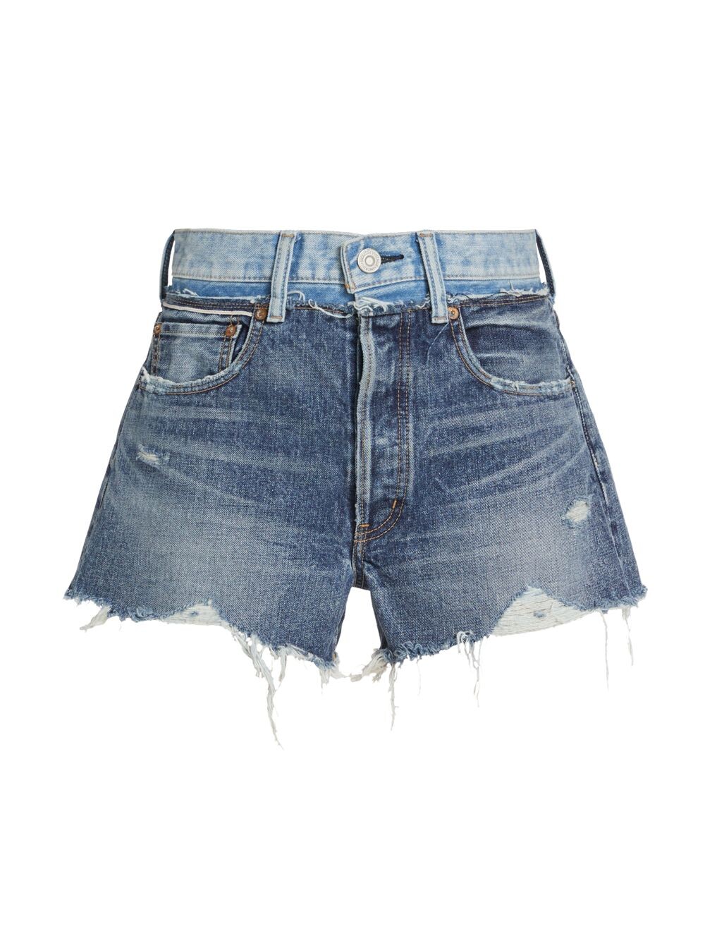 

Джинсовые шорты с эффектом потертости Lewiston Moussy Vintage, синий