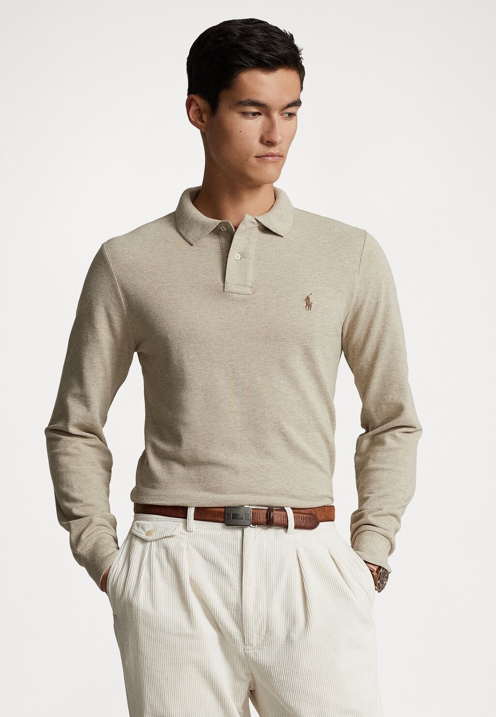 

Рубашка-поло CUSTOM SLIM FIT Polo Ralph Lauren, тосканский бежевый вереск