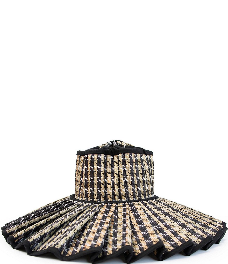 Lorna Murray Roma Luxe Resort Крупногабаритная плиссированная шляпа от солнца из ткани, черный цена и фото