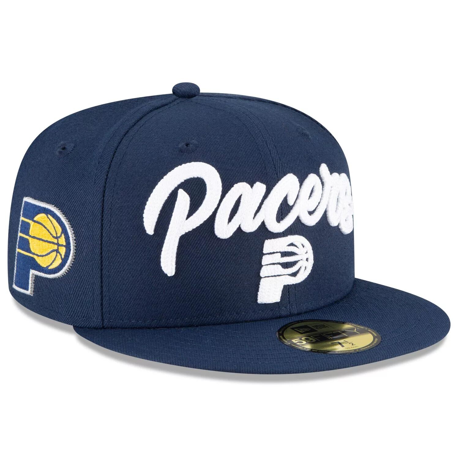 

Мужская облегающая кепка New Era Navy Indiana Pacers 2020 NBA Draft OTC 59FIFTY